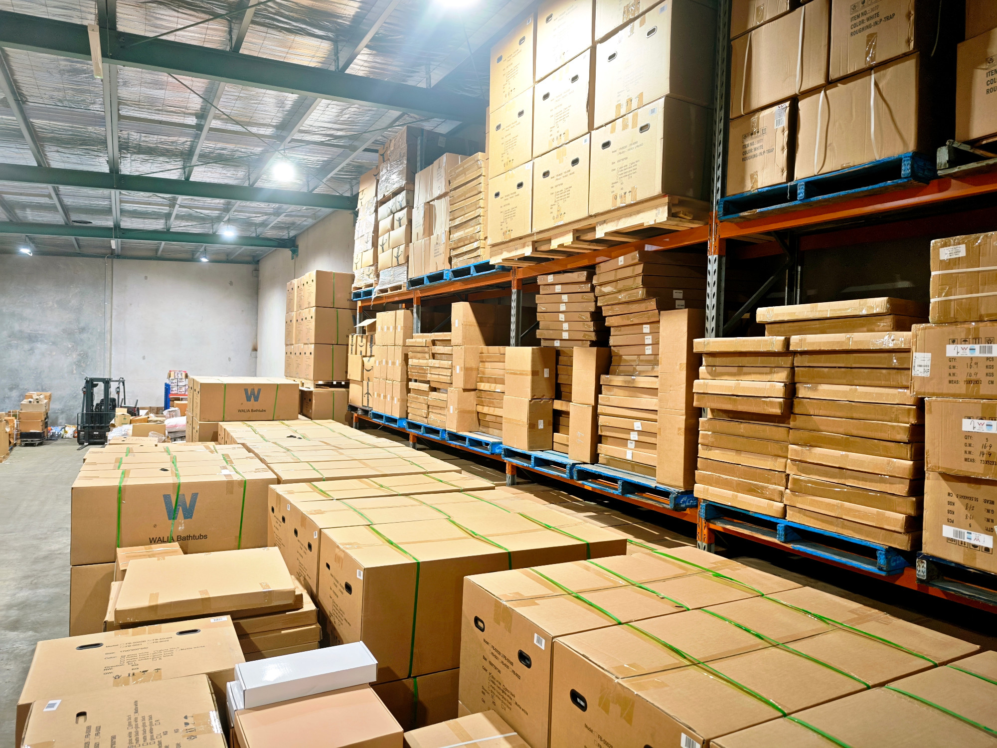 Walia Bathware stock stored securely at CRA1